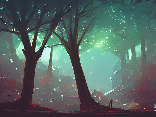 #AI创作实验室#宇宙，树，火车（个人主页-ZNjI3NTQ2MDA=） - AI作品 - 站酷设计师雨滴哦原创素材 - 站酷ZCOOL