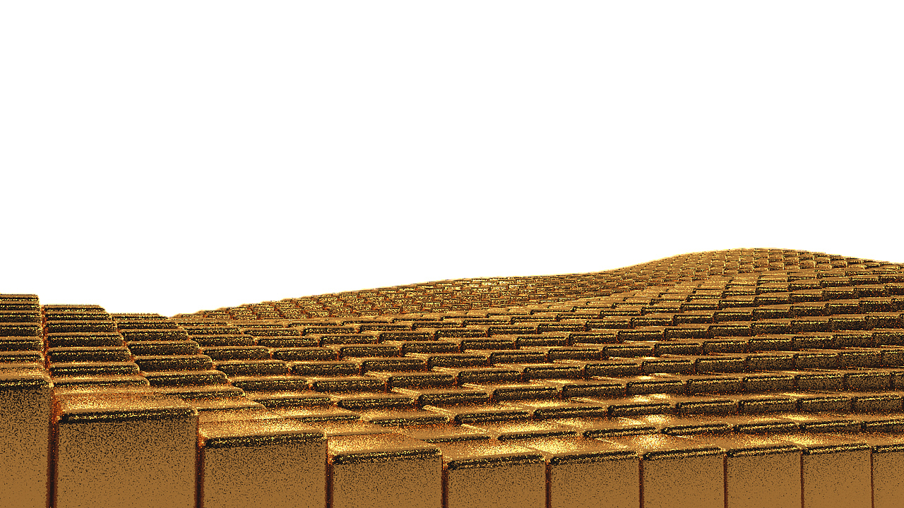 【C4D】磨砂金方块阵列