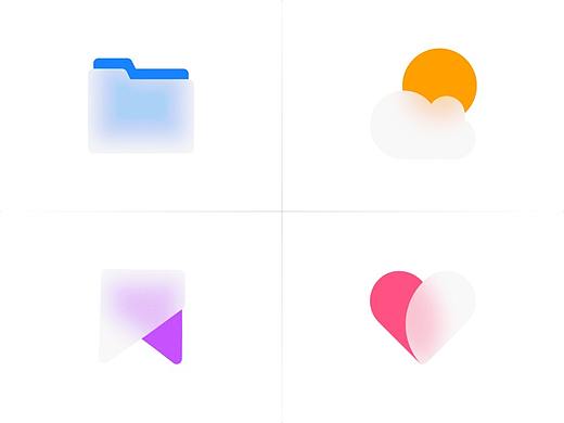 毛玻璃风格磨砂质感图标动效