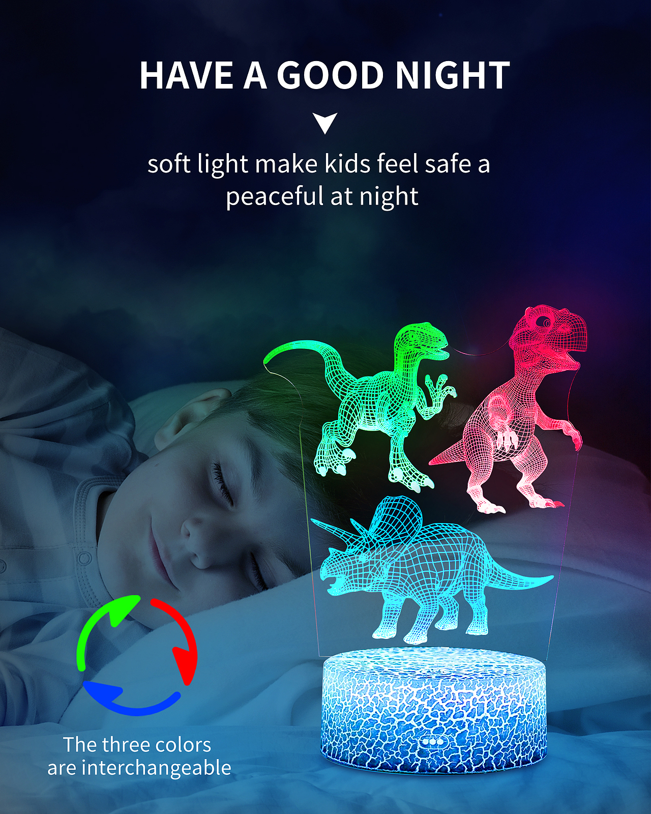 亚马逊主图恐龙夜灯