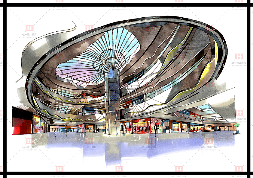 合一设计教育 室内手绘 基础表现作品(二)学员作品