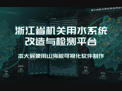 浙江省机关用水系统改造与检测平台~数据可视化大屏