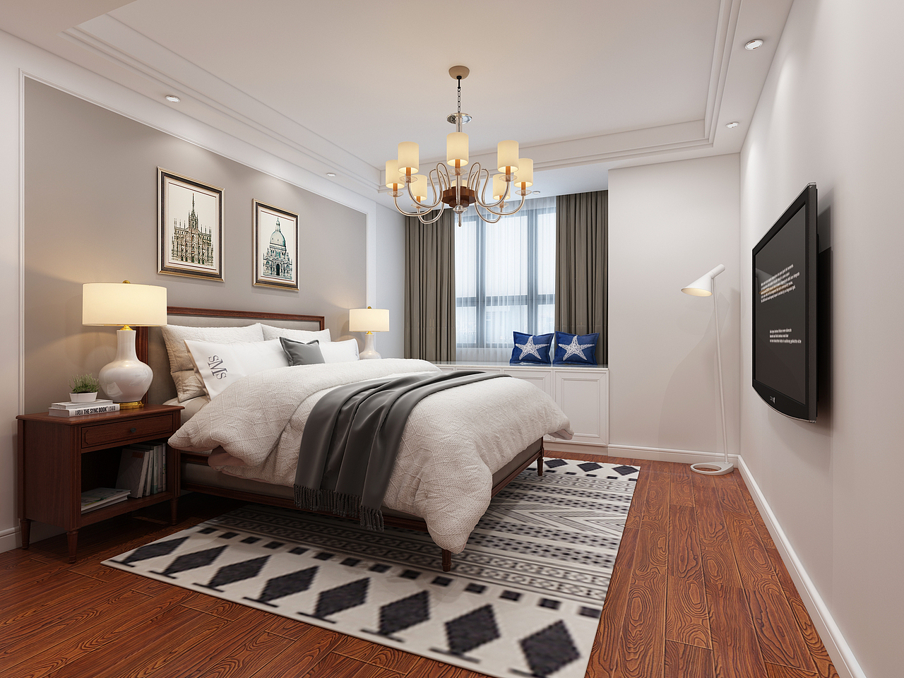 美式风格全景（图ZMTMxMTk2ODY0） - 家装设计 - 站酷设计师西橘效果图原创素材 - 站酷ZCOOL