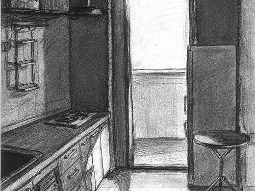 厨房-素描