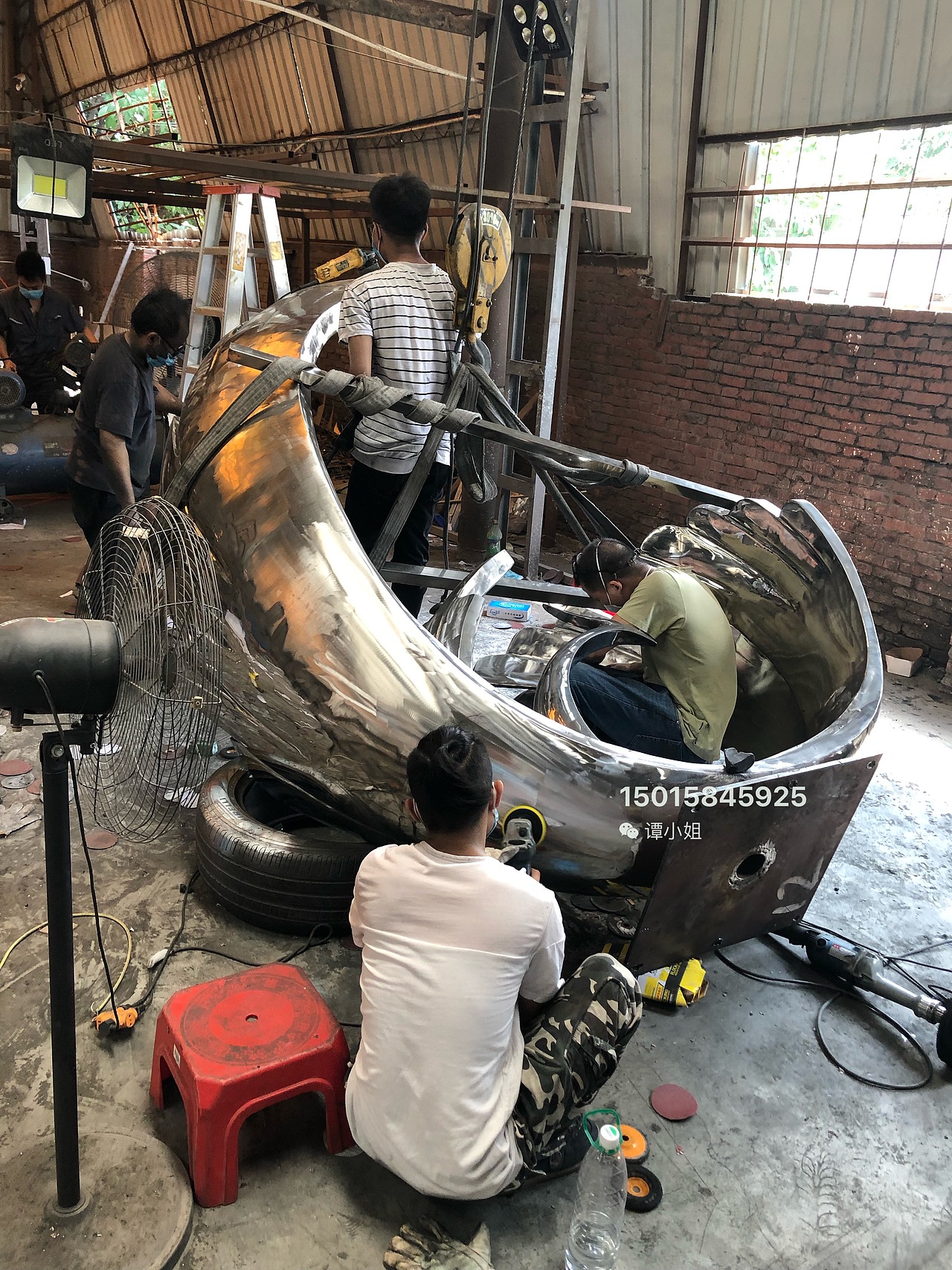 凤凰涅槃之不锈钢凤凰雕塑【安装案例】