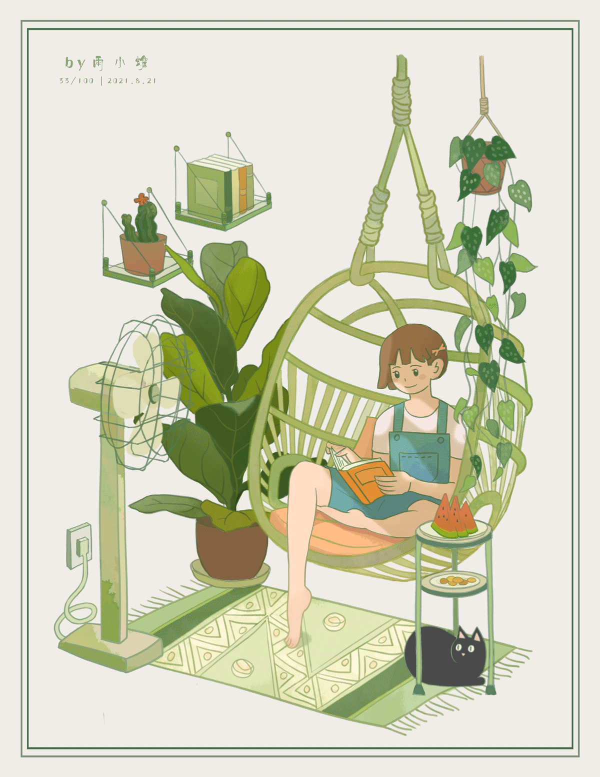清闲时光|插画|创作习作|雨小蟾 - 原创作品 - 站酷 (zcool)