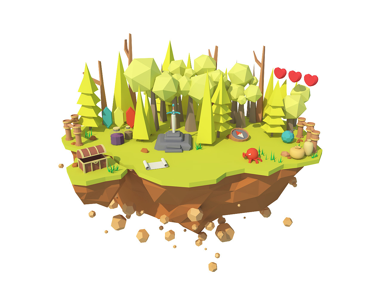 lowpoly练习_森林