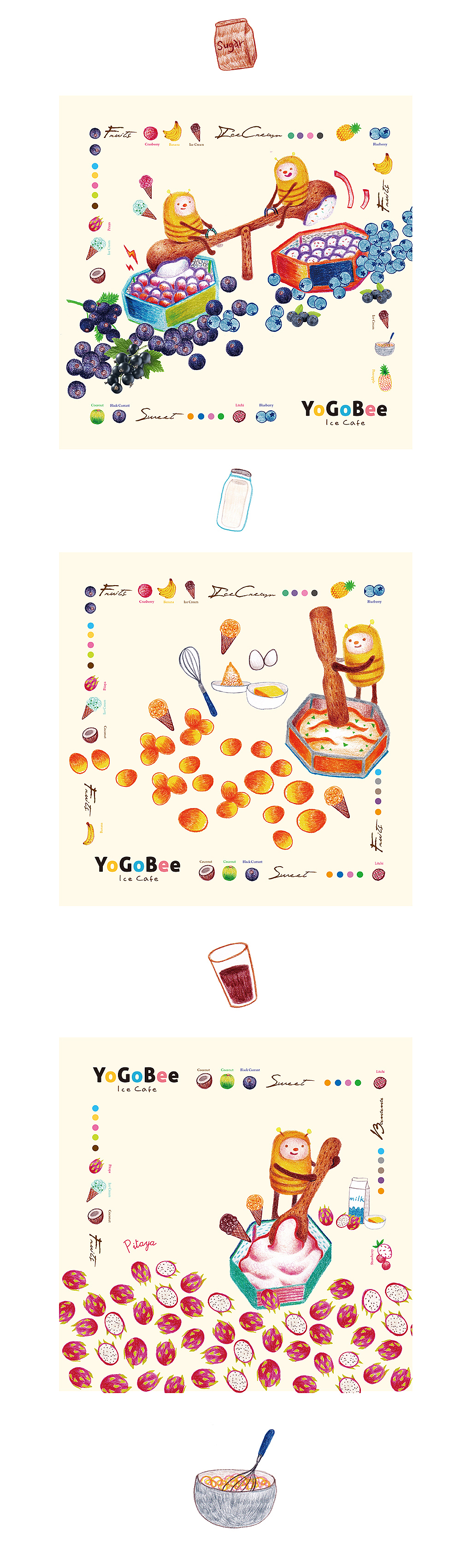 YoGoBee 优碧冰咖 品牌识别形象设计（图ZODM4NDgwNDQ=） - 品牌 - 站酷设计师涂设计原创素材 - 站酷ZCOOL