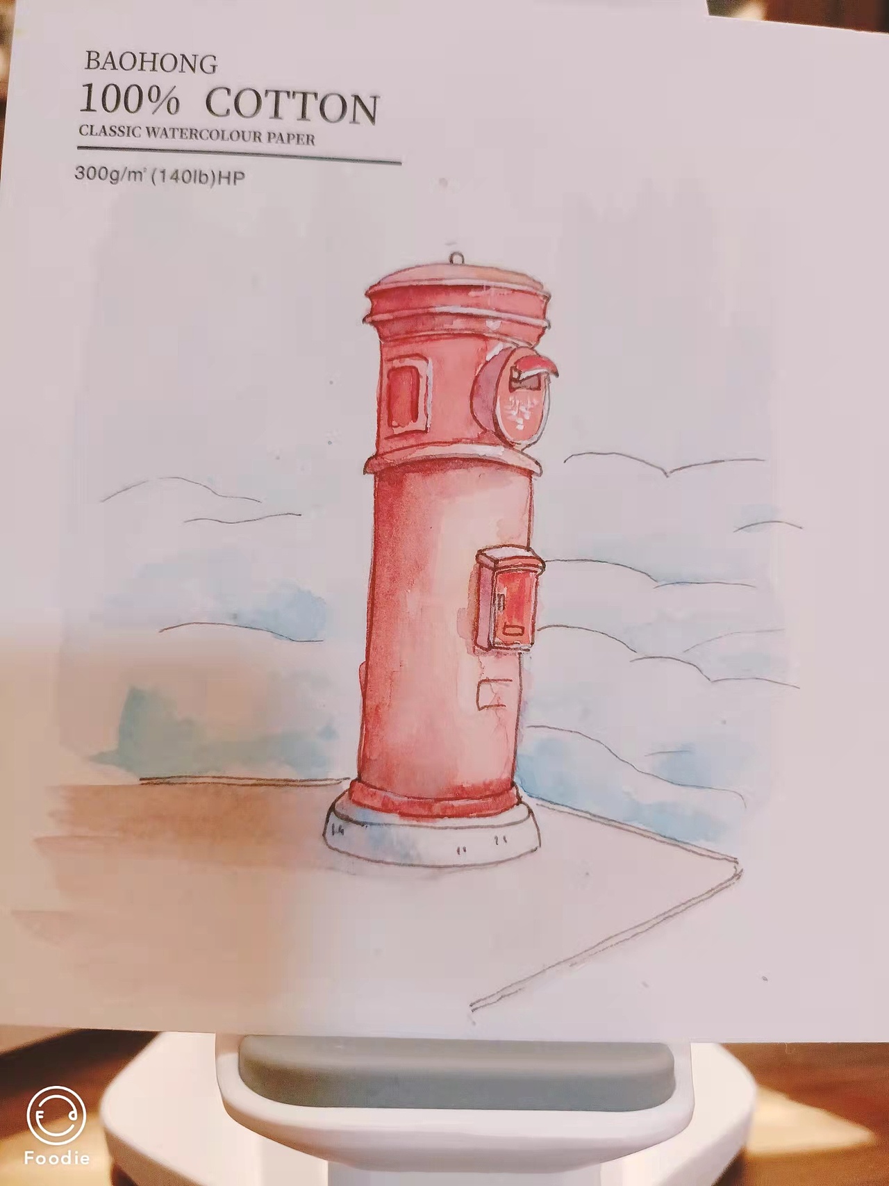 钢笔淡彩作业练习-建筑篇