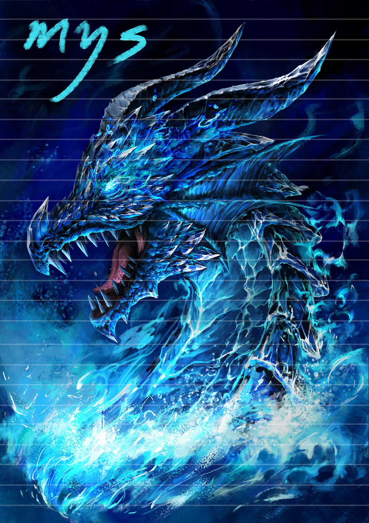 冰龙头像（已商用）（图ZMjc2ODI3MTQw） - 概念设定 - 站酷设计师冥狱斯原创素材 - 站酷ZCOOL