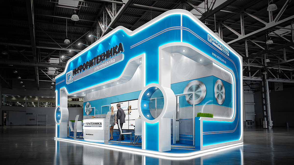 科技时尚展位展台3d效果图设计