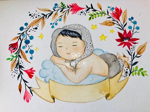 水彩插画小baby