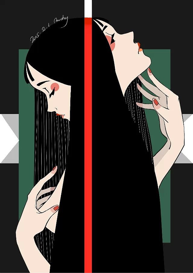 总有另一个你（图ZMjQ2NTE4NDQ=） - 商业插画 - 站酷设计师mochy原创素材 - 站酷ZCOOL