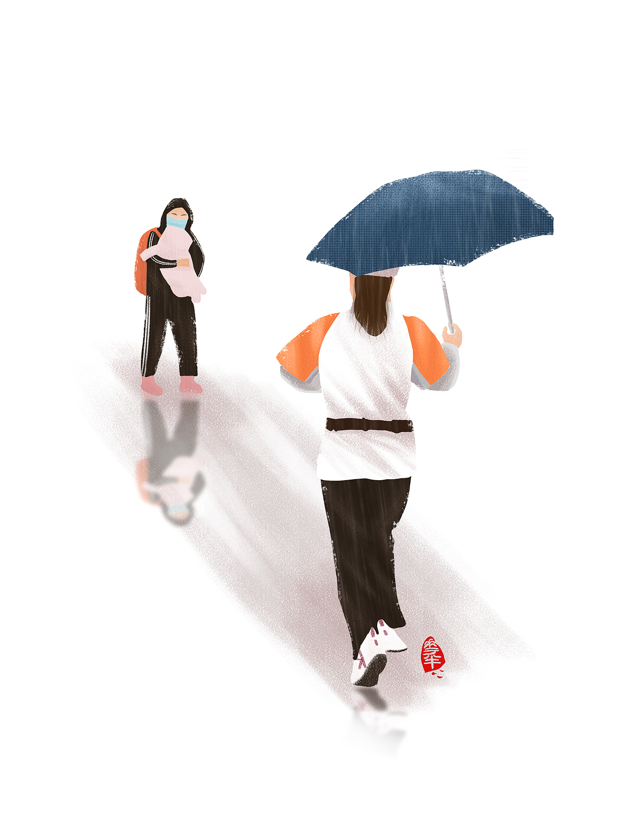 手绘 | 十四运志愿者“小秦宝”服务场景系列（图ZMjc1MDQzMzg4） - 创作习作 - 站酷设计师杨花半原创素材 - 站酷ZCOOL