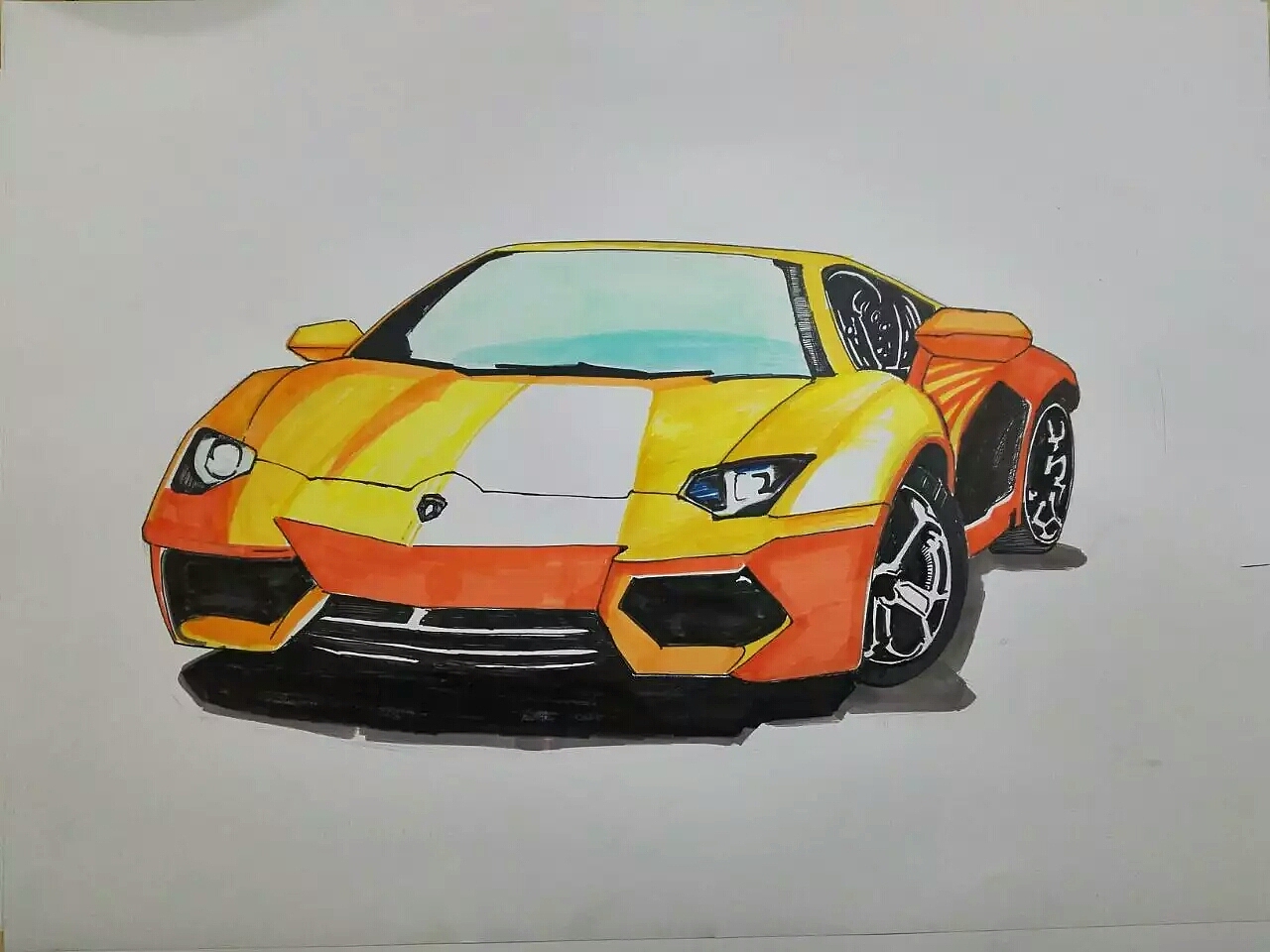 马克笔手绘兰博基尼赛车教程（图ZMTEzNDY0MzYw） - 概念设定 - 站酷设计师King198515原创素材 - 站酷ZCOOL