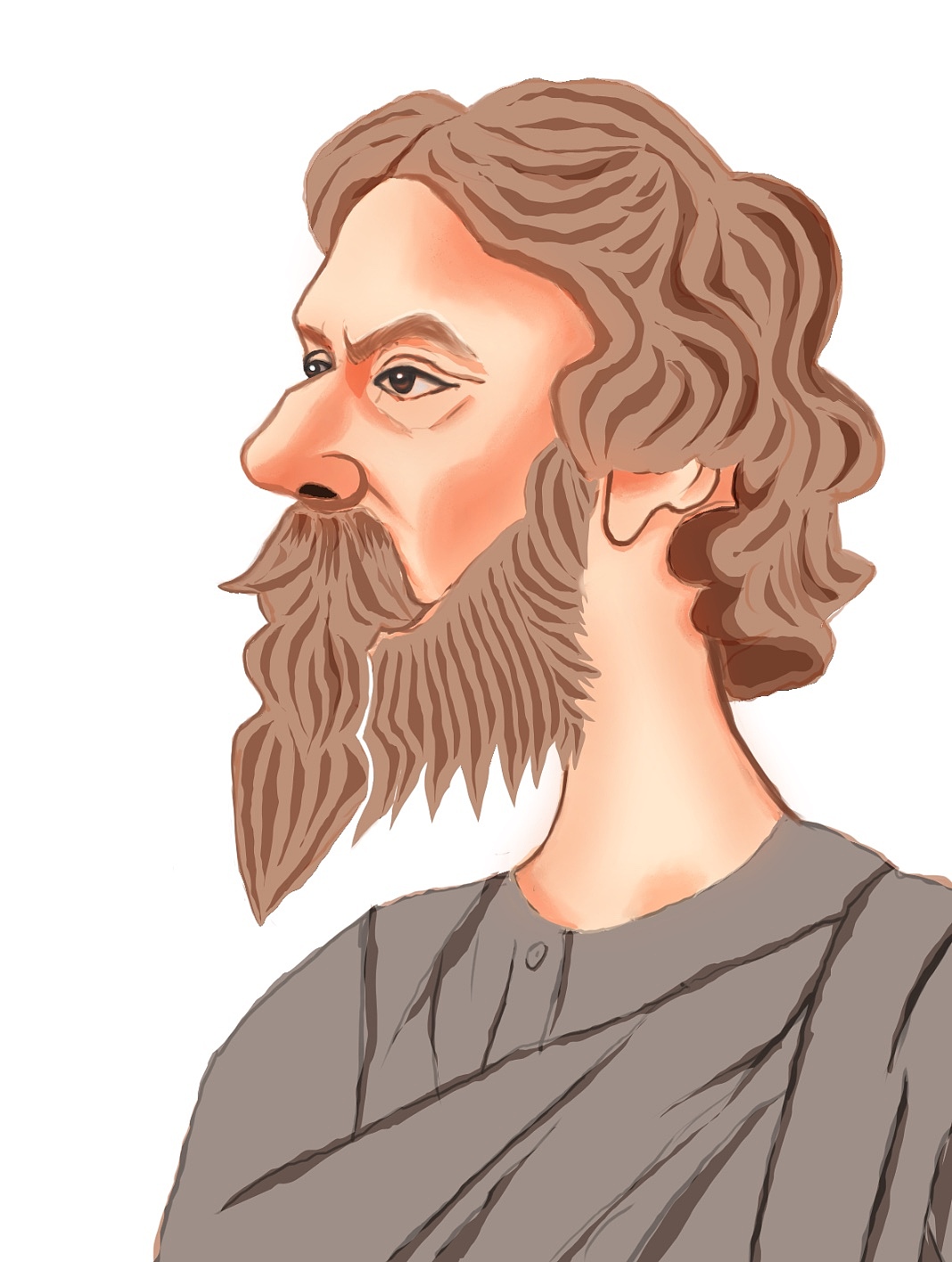 《泰戈尔漫像》释大强 画