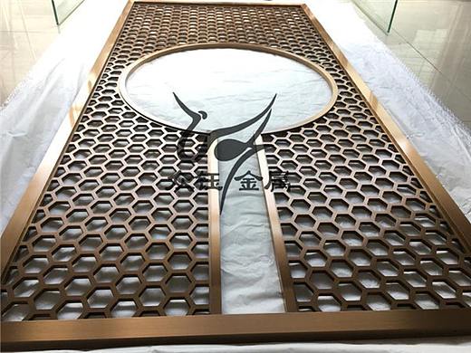 玫瑰金镂空隔断屏风客厅镂空花格不锈钢屏风