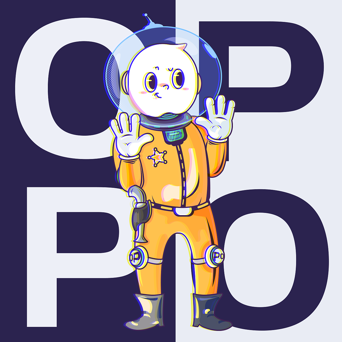 OPPO Enco free 耳机真有一套《小欧之宇宙赏金猎人》（图ZMTkxMjk5OTUy） - 图案 - 站酷设计师空中见原创素材 - 站酷ZCOOL