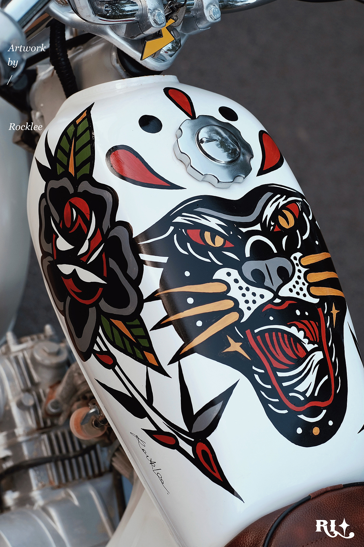 复古机车涂鸦|潮流插画