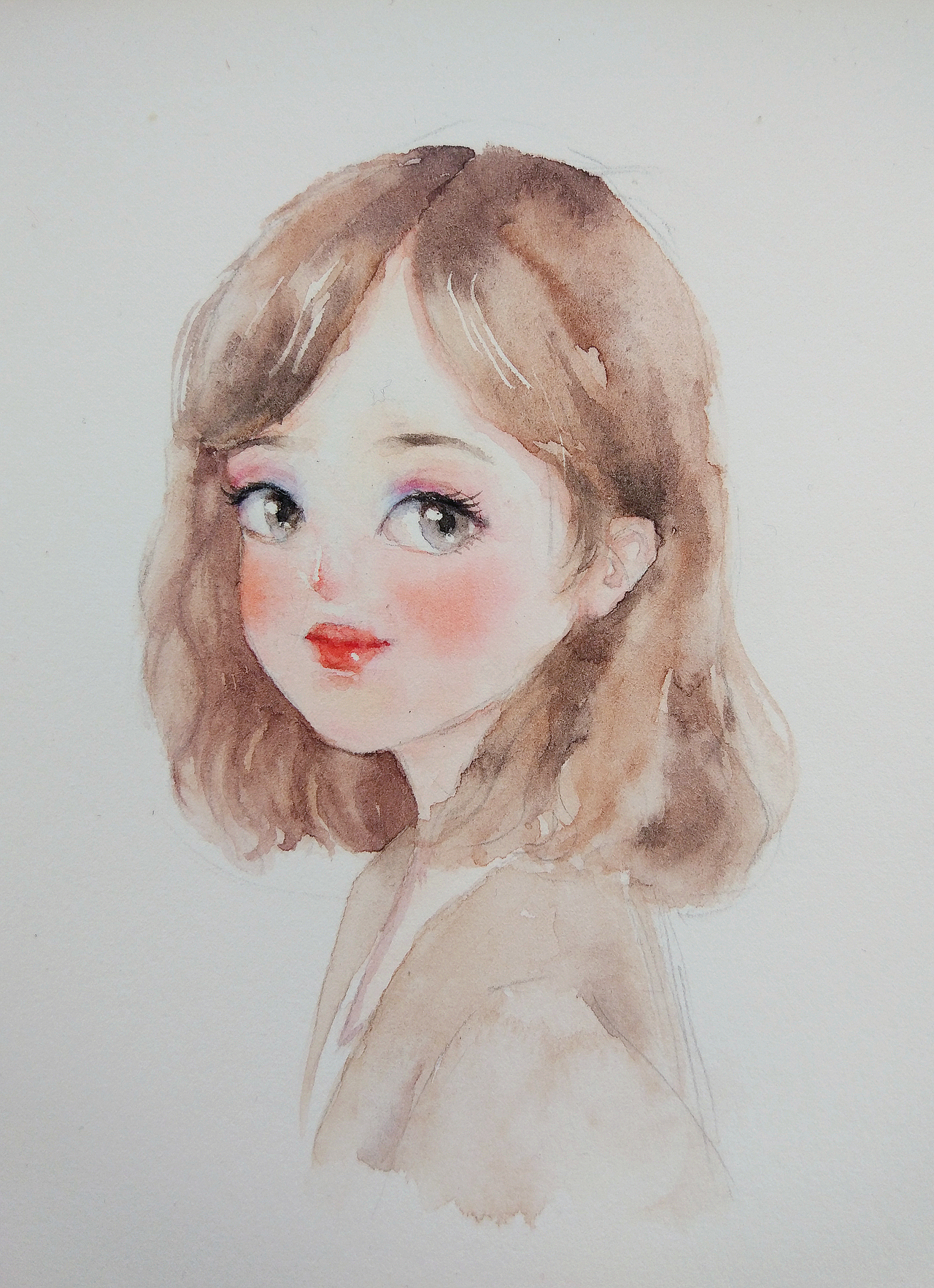 水彩女孩头像系列