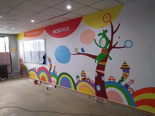 英语培训中心墙体彩绘 早教中心墙体彩绘（个人主页-ZNDM1MDc5MzY=） - 新锐潮流插画 - 站酷设计师河北石家庄墙绘原创素材 - 站酷ZCOOL