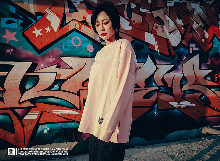 STRETAG思锐泰格新品粉色基础款百搭圆领套头女卫衣