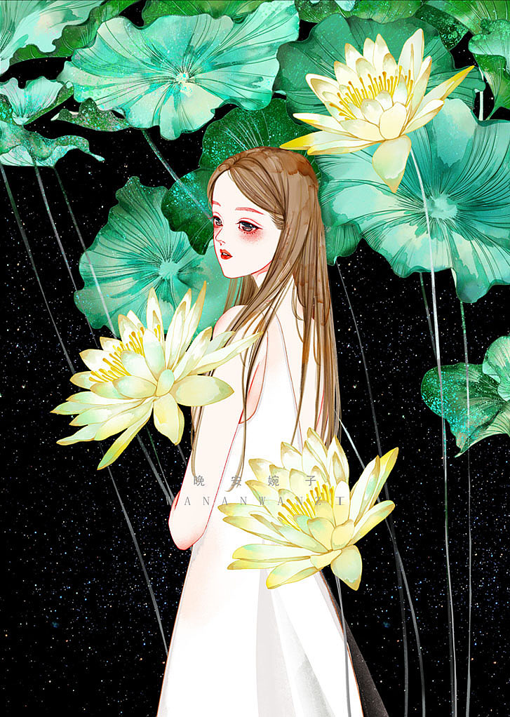 黑色背景少女系列壁纸