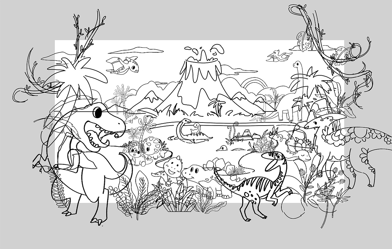 奇趣恐龙乐园|商业插画