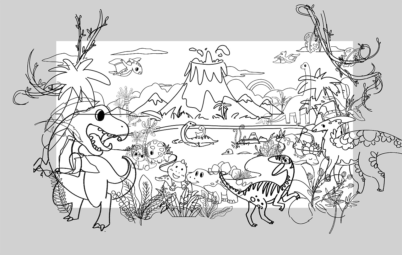 奇趣恐龙乐园|商业插画|插画|商业插画|小透明zzj - 原创作品 - 站酷