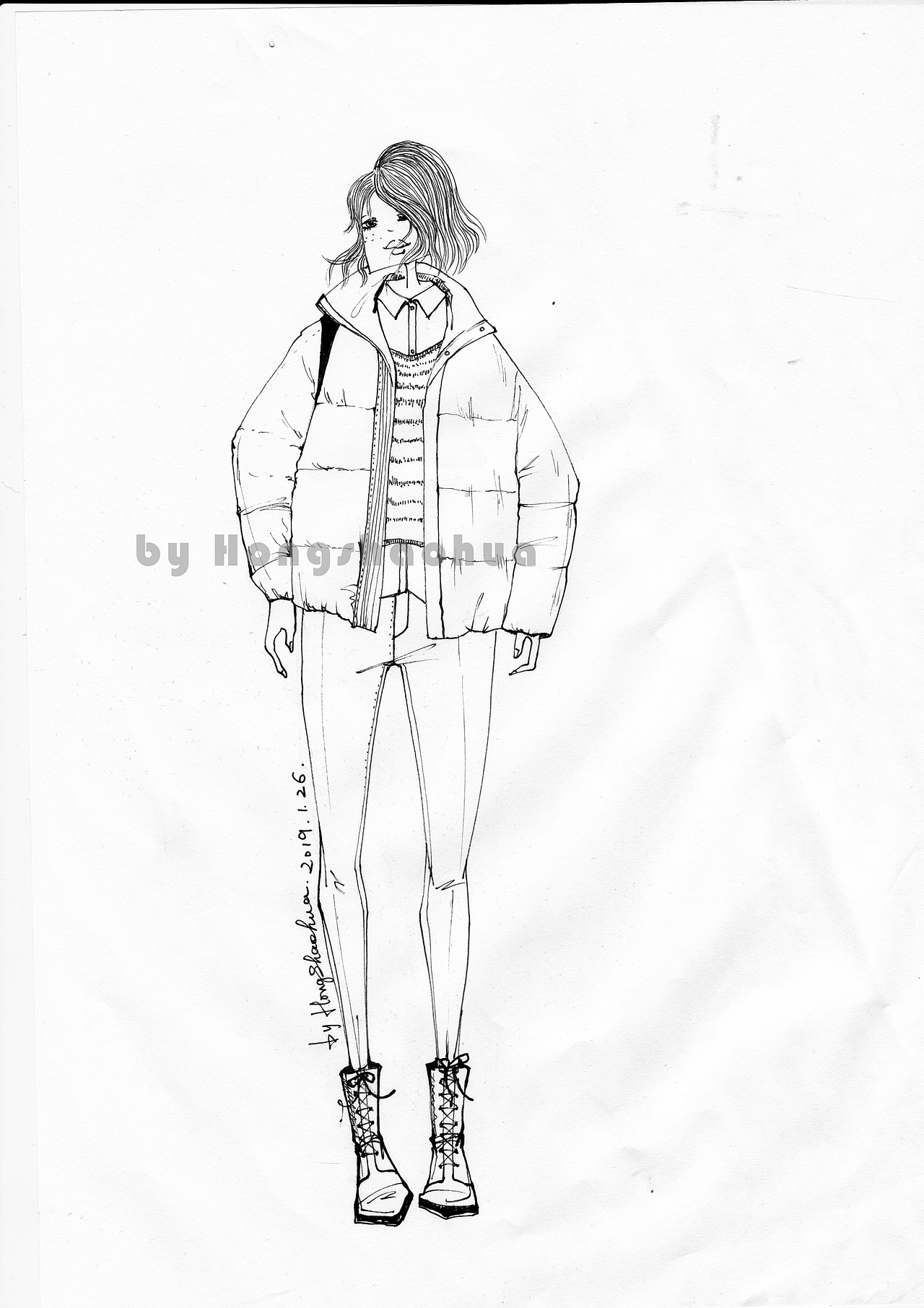 我很方｜方脑壳时装画系列（图ZMTYyODAzNDM2） - 创作习作 - 站酷设计师红苕花花花儿原创素材 - 站酷ZCOOL