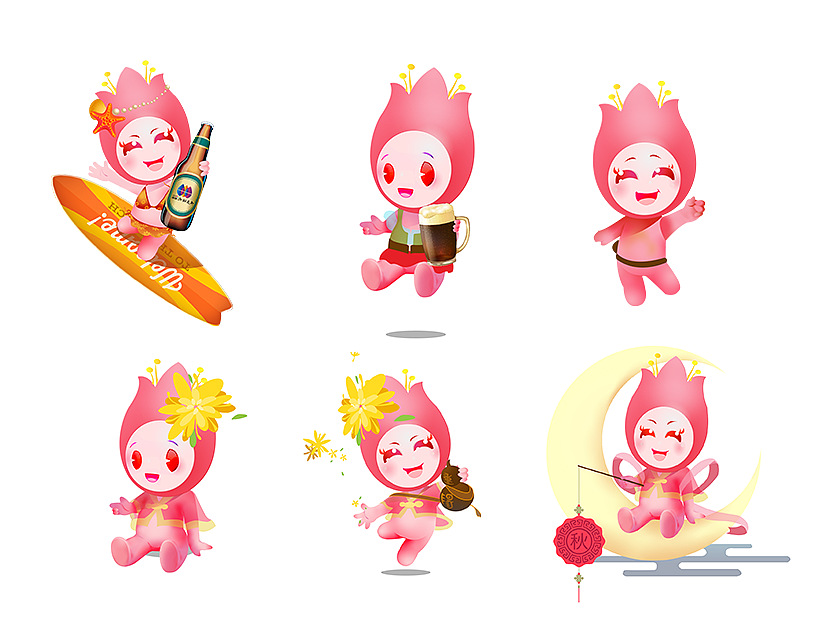 御湖花都吉祥物设计（图ZMTY3MjY5ODEy） - IP形象 - 站酷设计师jeci原创素材 - 站酷ZCOOL