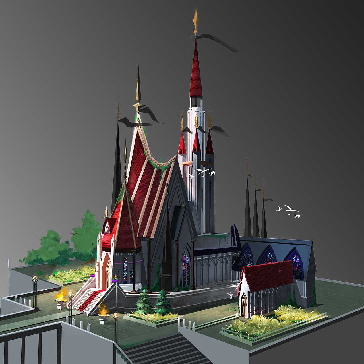 场景单体建筑--教堂
