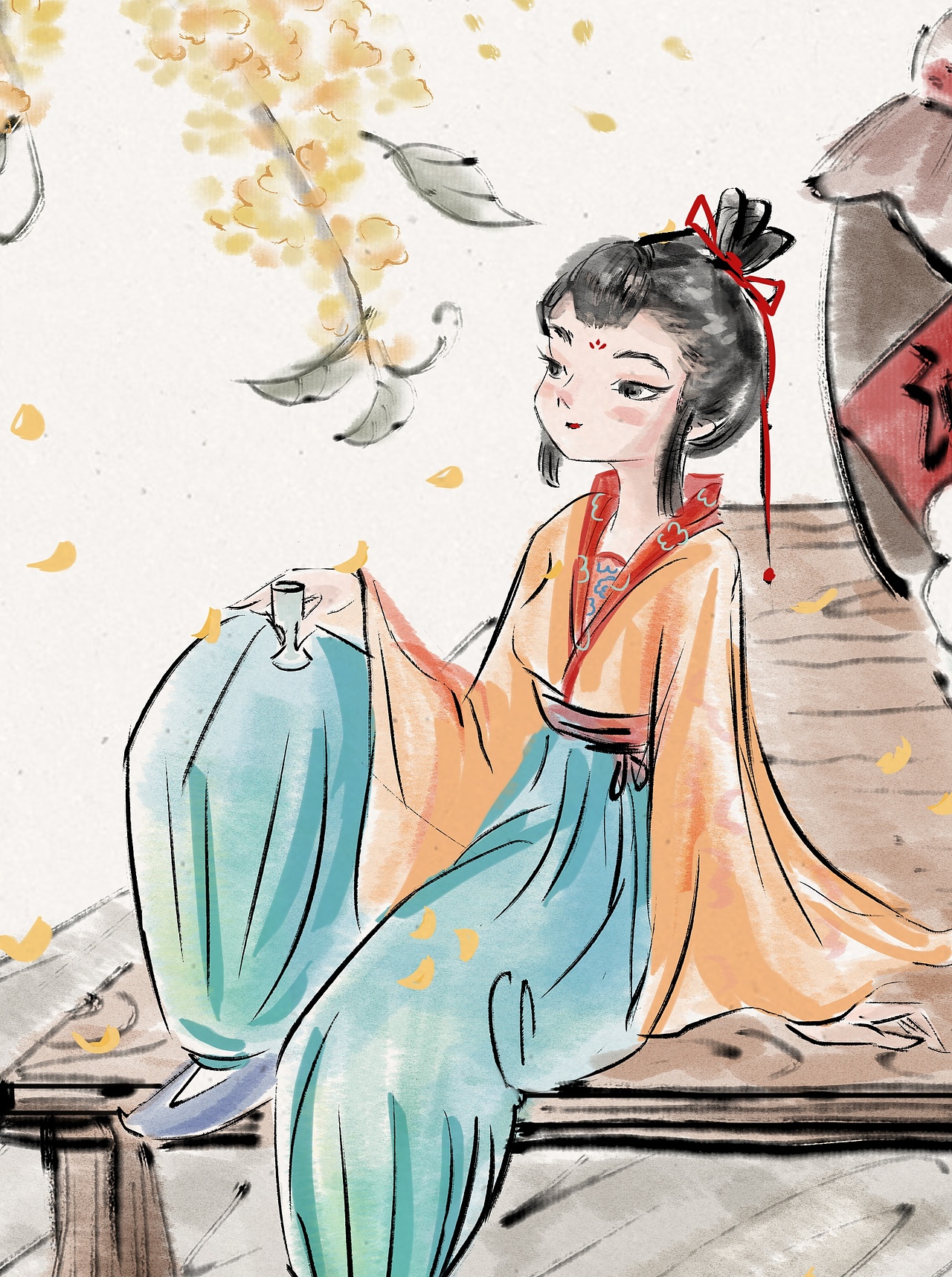 新年主题的水墨国画（图ZMjgxMjc0OTEy） - 商业插画 - 站酷设计师玉先森原创素材 - 站酷ZCOOL