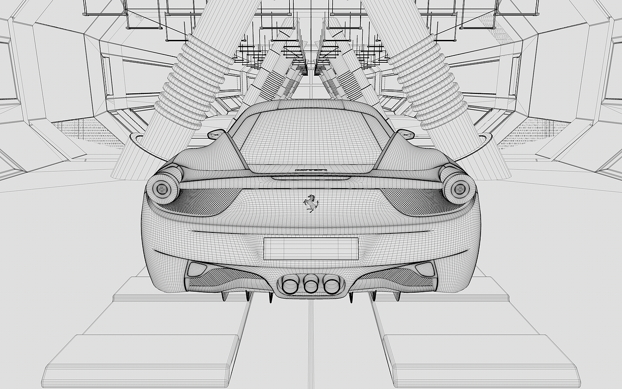 红色法拉利Ferrari-458渲染练习