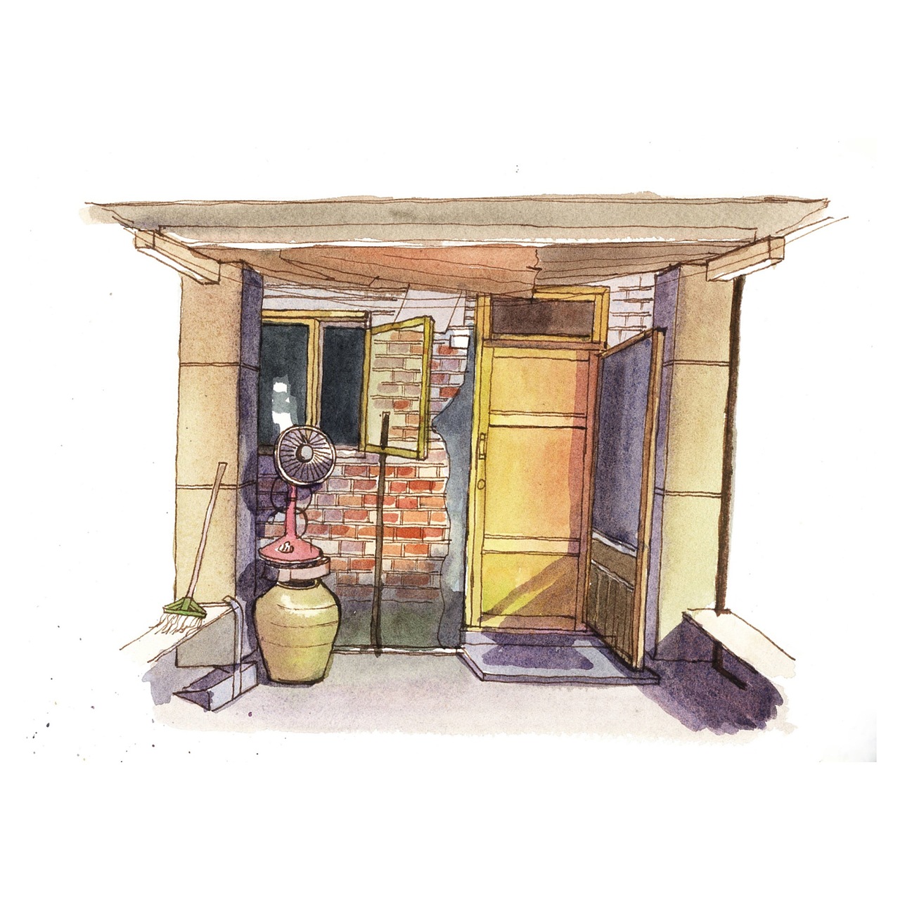 老房子一角过程图