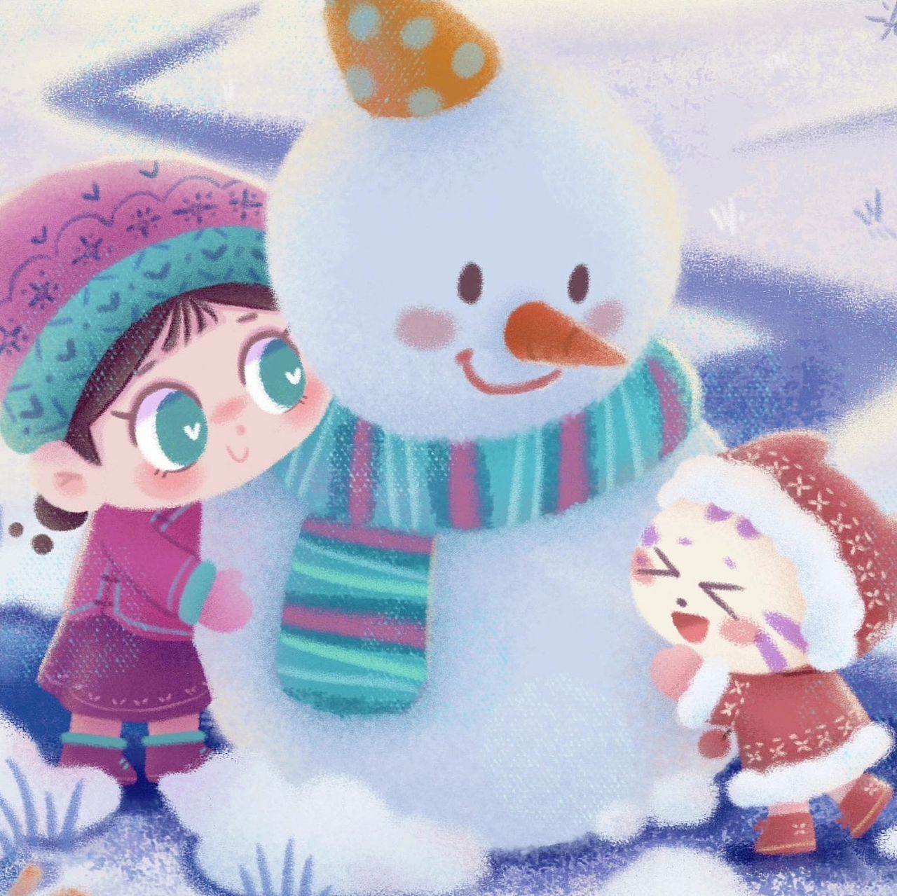 二十四节气||节气插画||大雪||堆雪人||