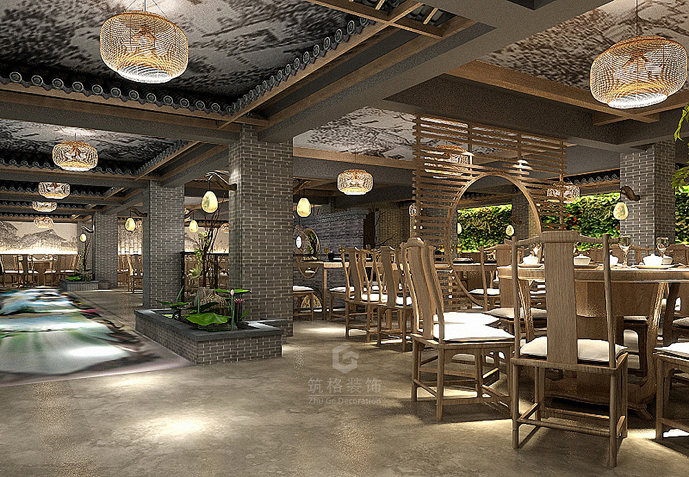 贵阳酒楼装修设计效果图-筑格装饰公司案例