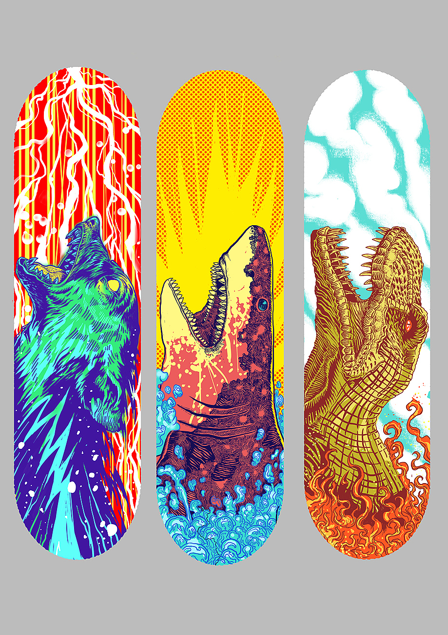 滑板图案设计（图ZMTE1NDYxODA=） - 新锐潮流插画 - 站酷设计师我屁股有洞原创素材 - 站酷ZCOOL