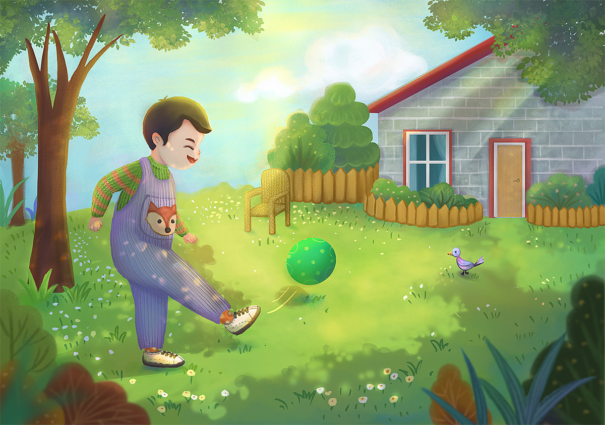 肖恩的球（图ZMjIwNzU2Nzcy） - 儿童插画 - 站酷设计师落樱_dq原创素材 - 站酷ZCOOL