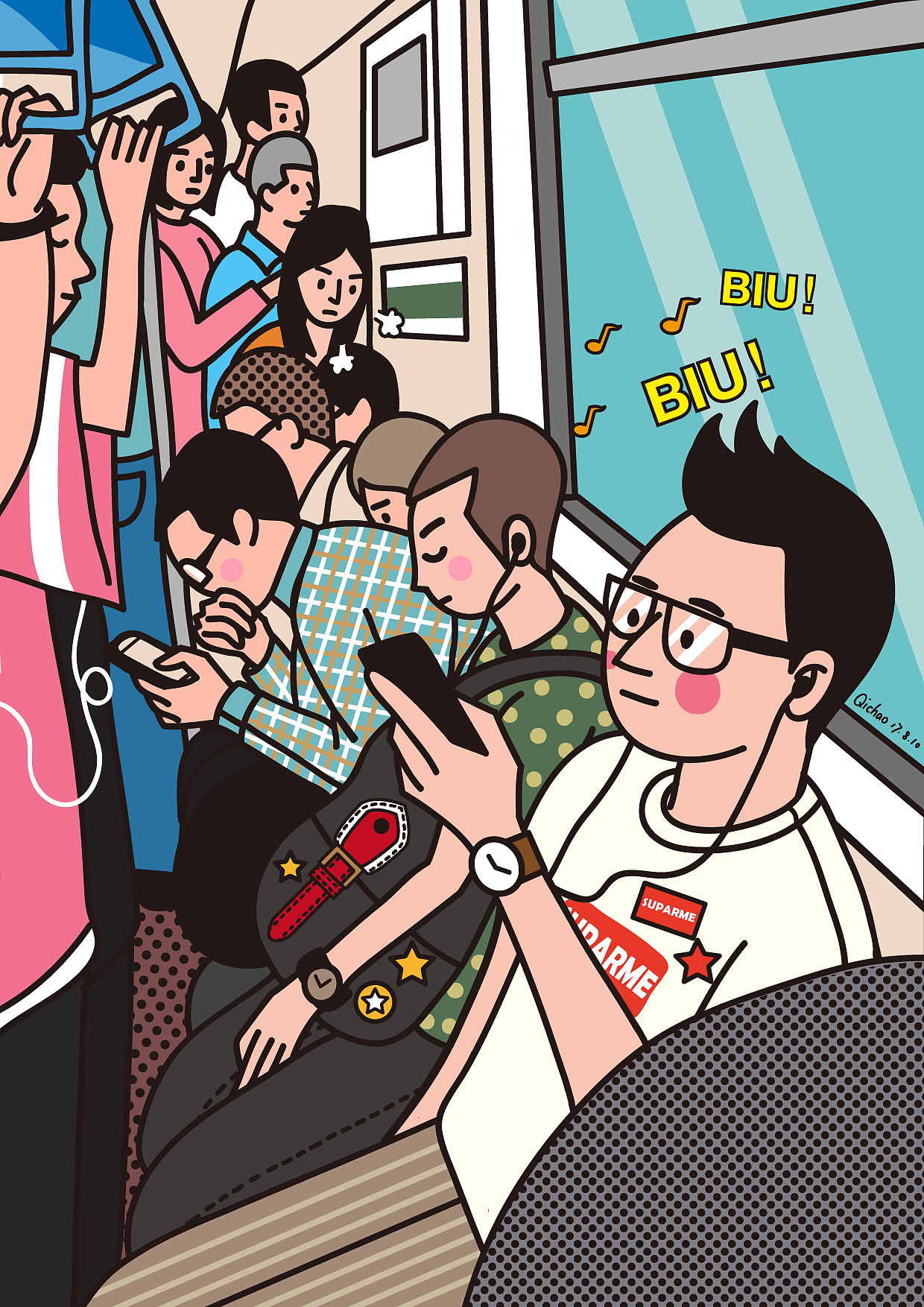 日常漫画：挤地铁 - 知乎