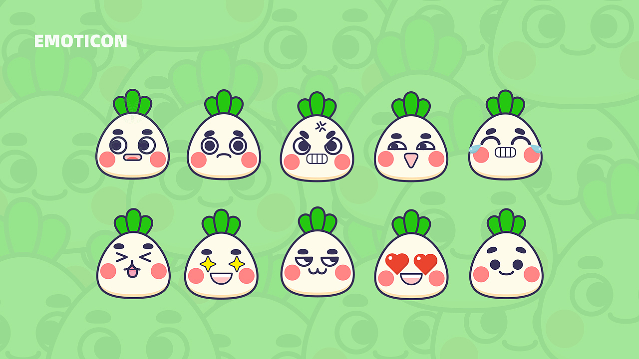 菜头生鲜卡通形象IP设计（图ZMjE4MzM0ODk2） - 品牌 - 站酷设计师三日皿先生原创素材 - 站酷ZCOOL