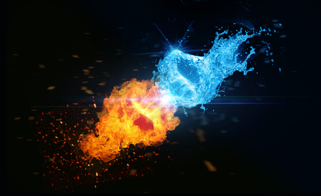 22创意合成-冰与火的对决|平面|海报|九流美工_midas - 原创作品