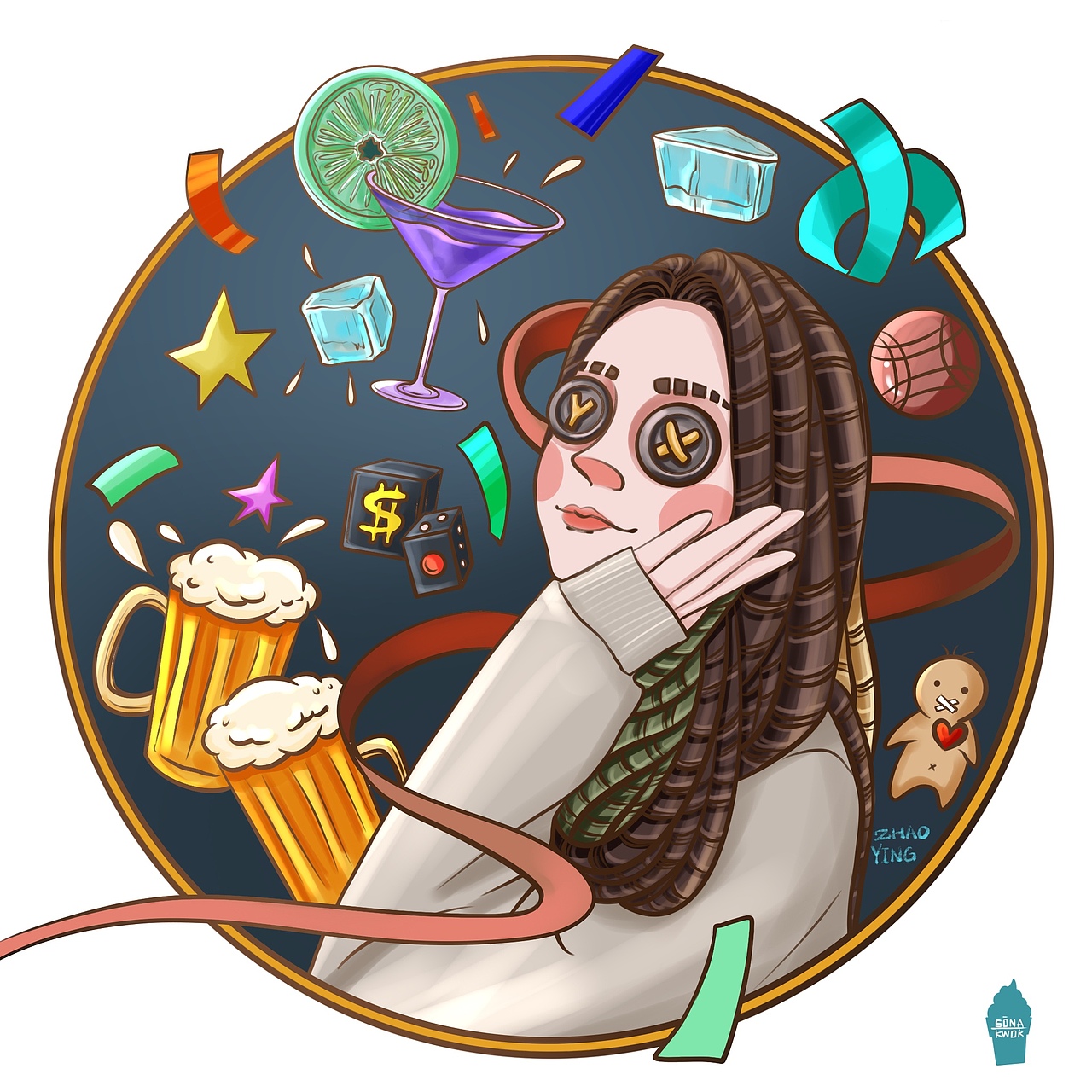 🔘纽扣头像（图ZMjUxMjYzMTc2） - 艺术插画 - 站酷设计师五颜六色滴乌鸦原创素材 - 站酷ZCOOL