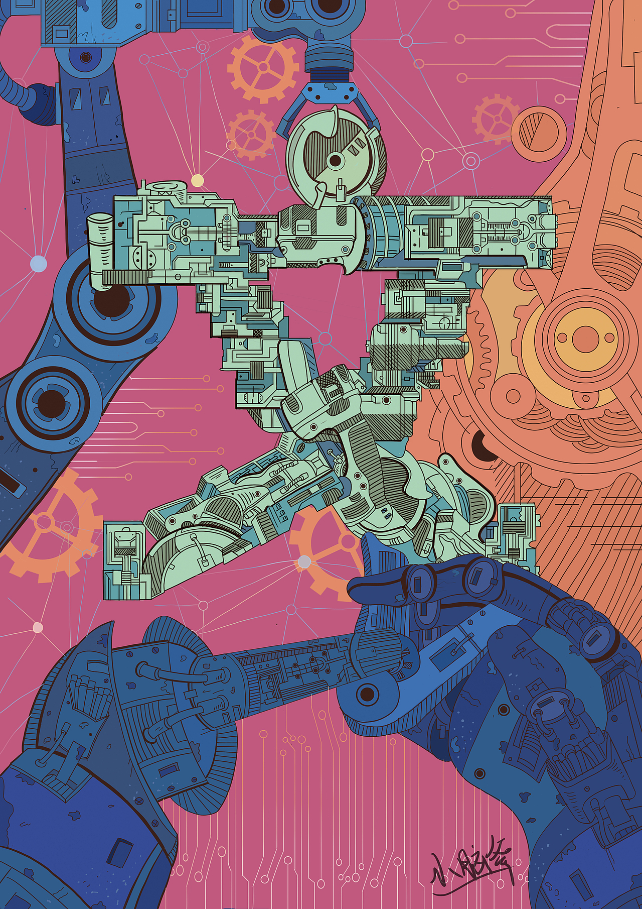 未来文字—科幻机械插画