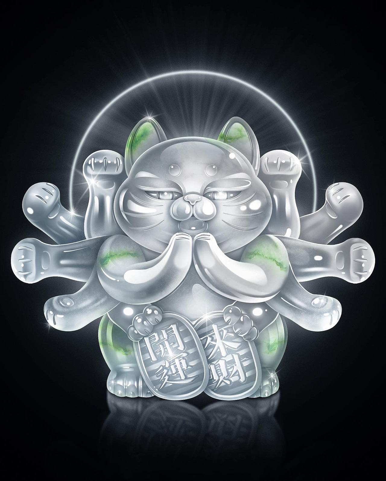 360度招财的千手招财猫！（图ZMzA2MzIyMjY4） - 新锐潮流插画 - 站酷设计师Kwok盖原创素材 - 站酷ZCOOL