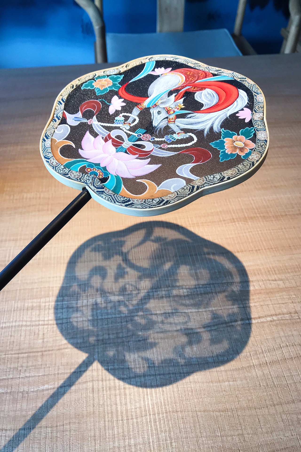 手绘团扇-飞天狐狸