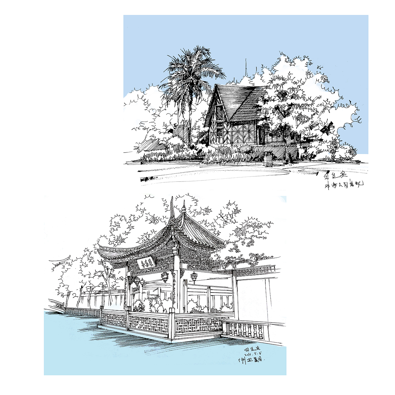 景观手绘——田佳宾（图ZNTI2ODEwNjQ=） - 景观设计 - 站酷设计师调色板22原创素材 - 站酷ZCOOL