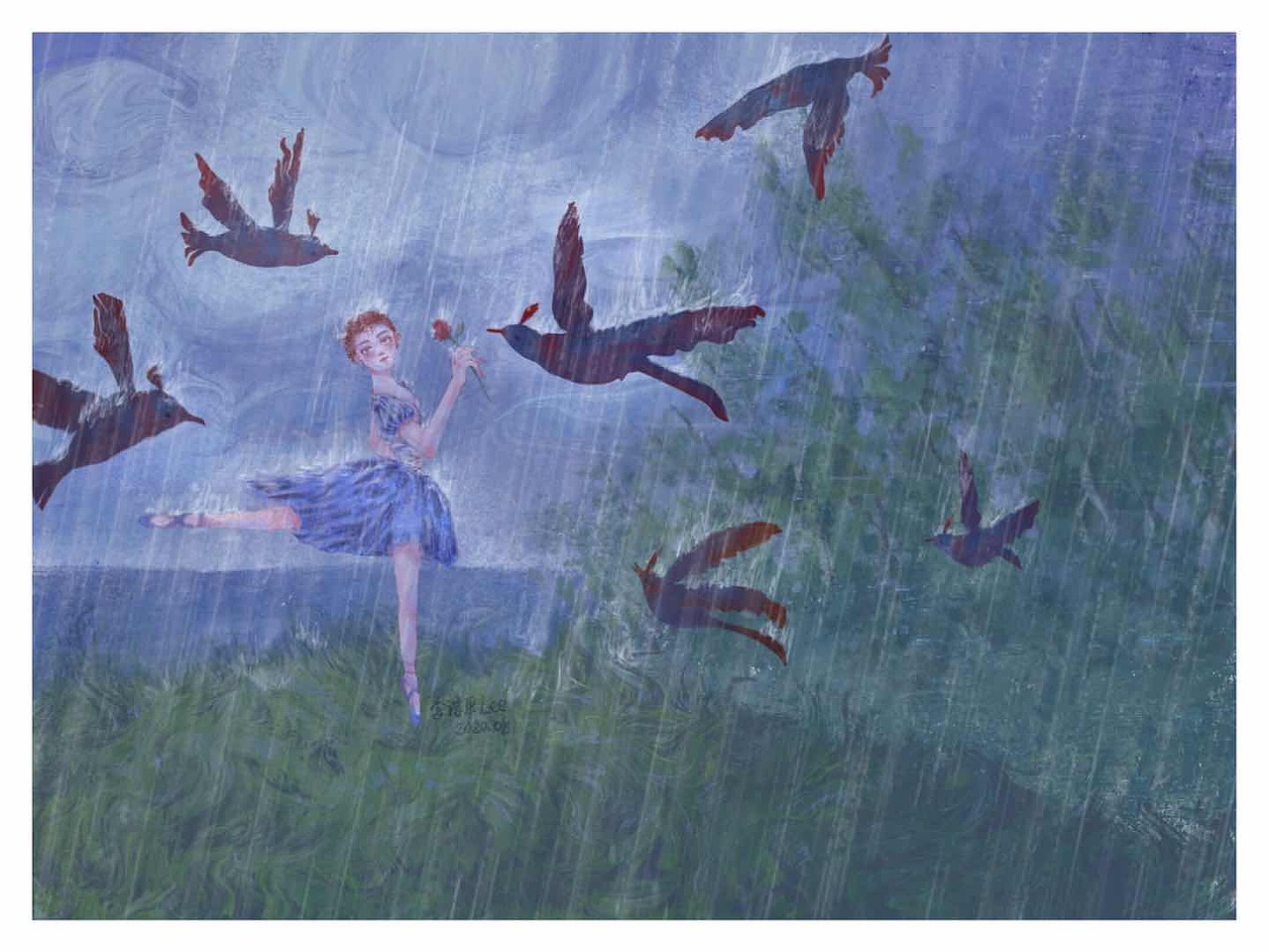 飞鸟集02|插画|创作习作|李语平_原创作品-站酷zcool