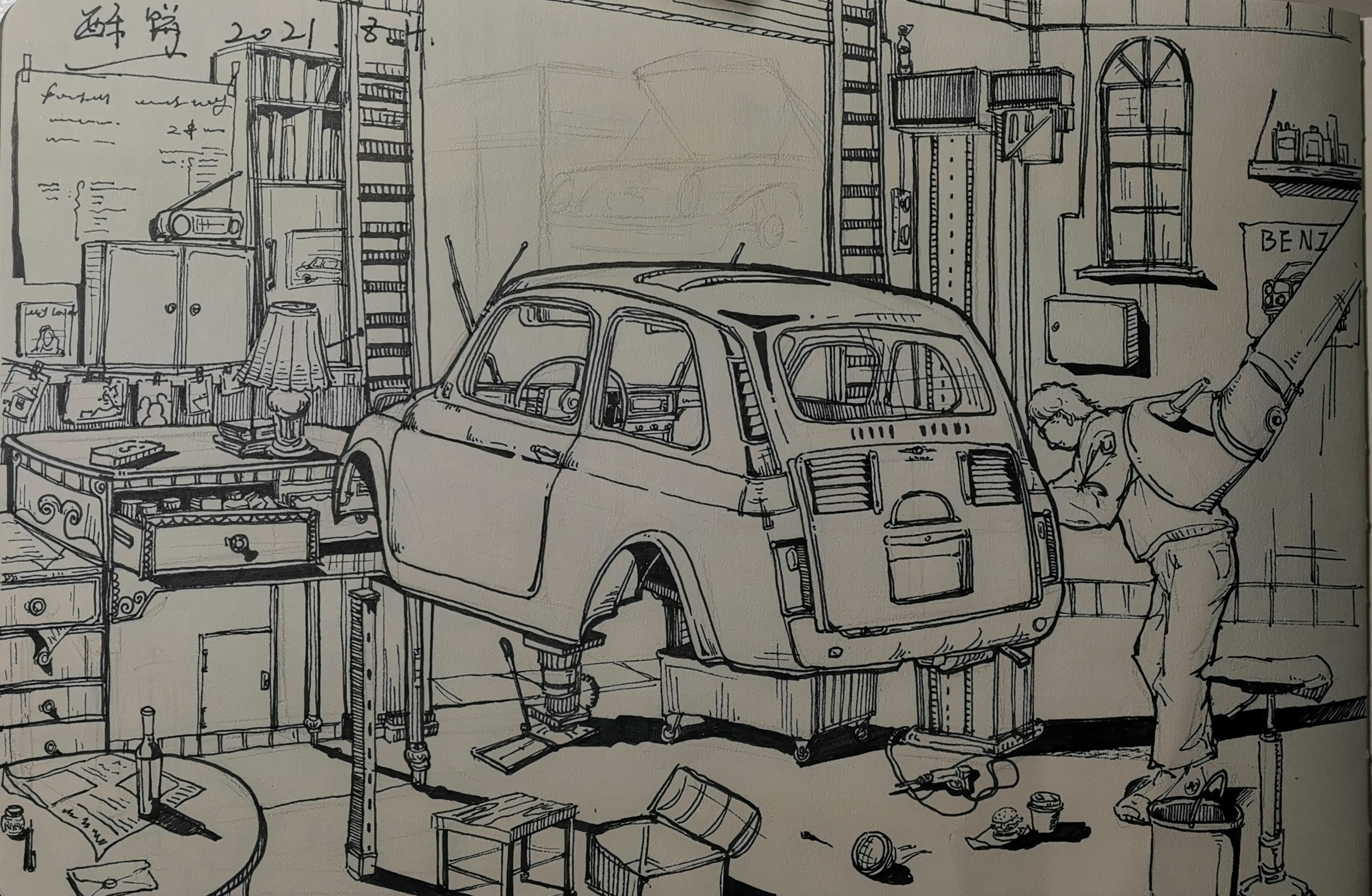 欧洲风味的修车厂|插画|绘本|icecrem - 原创作品 - 站酷 (zcool)