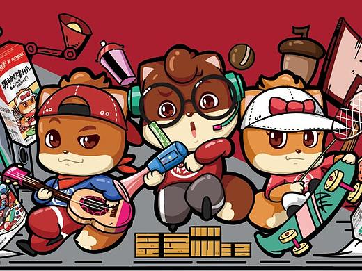 统一冰红茶——三只松鼠，合作款街头涂鸦风包装插画（个人主页-ZMjgwMTM3MzI=） - 商业插画 - 站酷设计师咸牛奶JIA原创素材 - 站酷ZCOOL